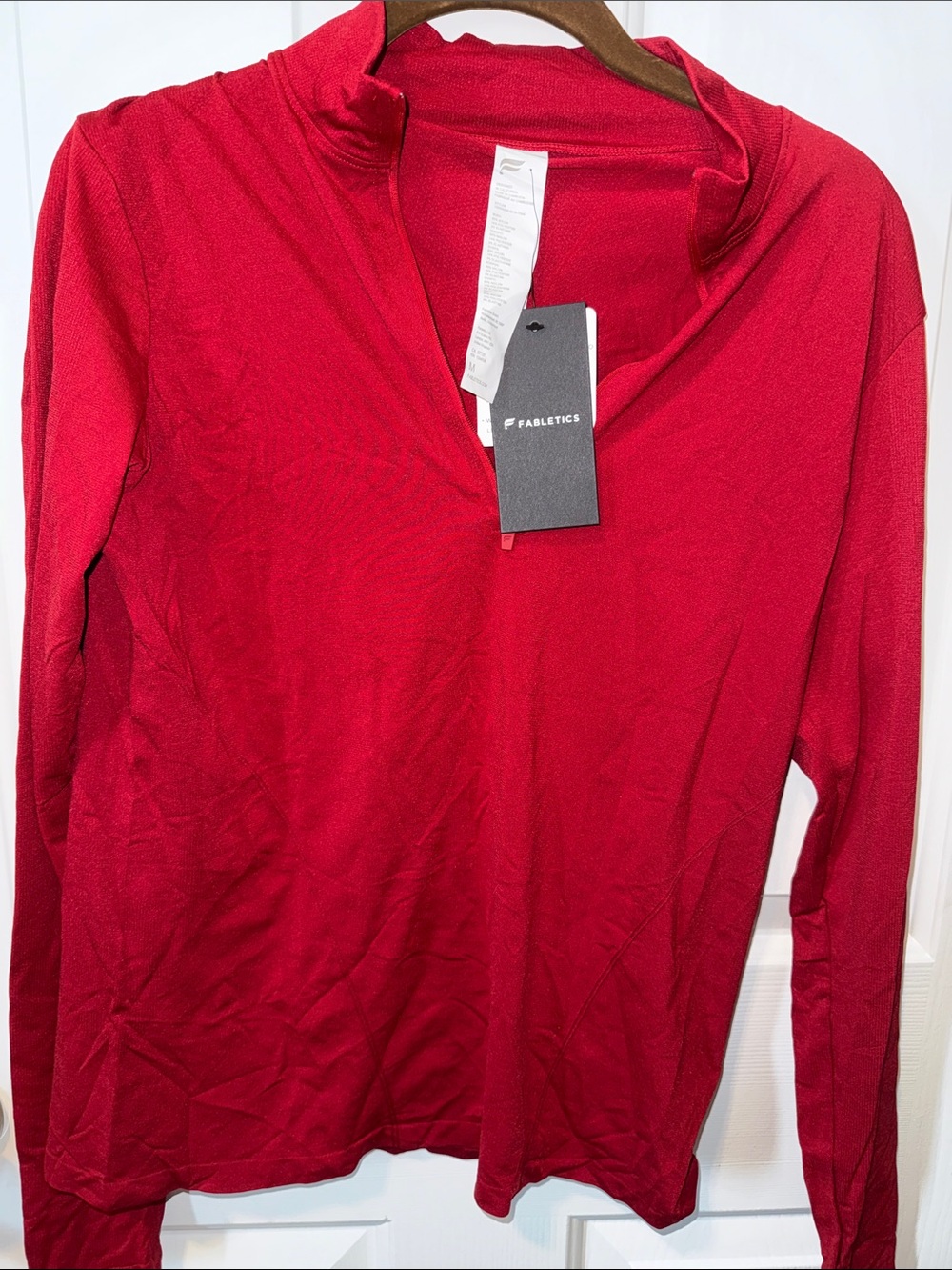 Fabletics Burgundy Red Quarter-Zip Performance Top NWT Med